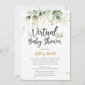 Invitation de Baby shower virtuel Douche verte (Devant)