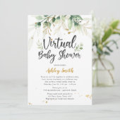 Invitation de Baby shower virtuel Douche verte (Debout devant)