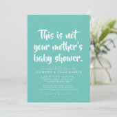 Invitation de baby shower virtuel en turquoise (Debout devant)