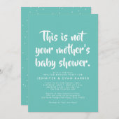 Invitation de baby shower virtuel en turquoise (Devant / Derrière)