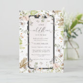 Invitation de Baby shower virtuel petit Fleur sauv (Debout devant)