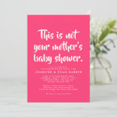 Invitation de baby shower virtuel rose chaud amusa (Debout devant)