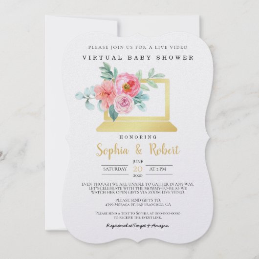 Invitation de Baby shower virtuel VB10 (Devant)