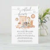Invitation de baby shower virtuelle | Ordinateur p (Debout devant)