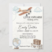 Invitation de Baby Shower Voyage Modèle Petite Exp (Devant)