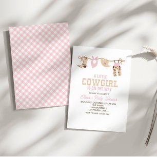 Invitation de baby shower Western Cowgirl à carrea