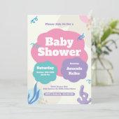 Invitation de Baby shower Whimsical Pastel (Debout devant)