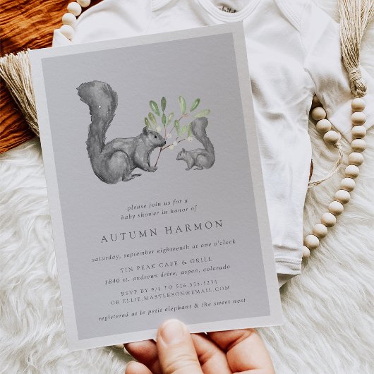 Invitation de Baby shower Woodland Friends