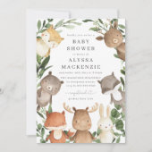 Invitation de Baby shower Woodland Friends (Devant)