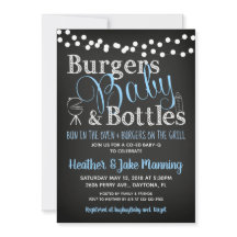Invitation de Baby showers, Burgers Bière BBQ