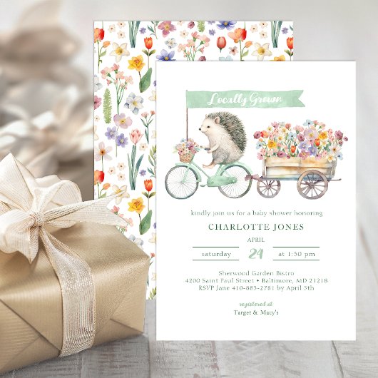 Invitation de Baby showers cultivés localement Flo
