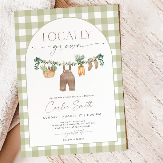 Invitation de Baby showers cultivés localement, ma