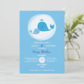 Invitation de Baby showers de baleines mignonnes (Debout devant)