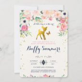 Invitation de Baby showers de cerfs (Devant)