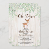 Invitation de Baby showers de cerfs (Devant / Derrière)
