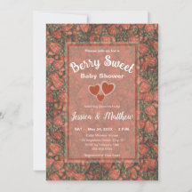 Invitation de Baby showers de fruits secs - Fraise