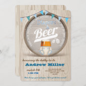 Invitation de Baby showers de plongeurs et de bièr (Devant / Derrière)