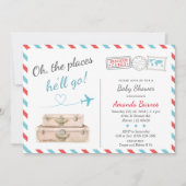 Invitation de Baby showers de voyage, Invitations  (Devant)