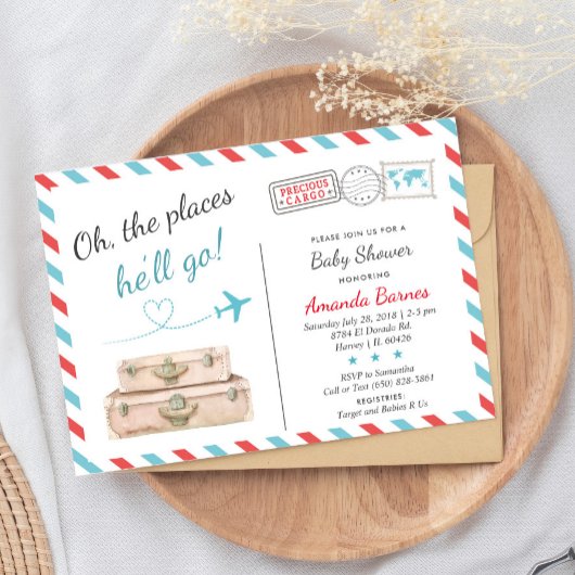 Invitation de Baby showers de voyage, Invitations 