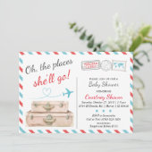 Invitation de Baby showers de voyage pour les fill (Debout devant)