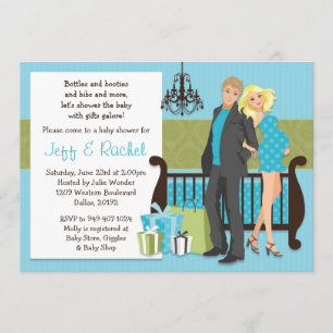 Invitation de Baby showers en couple moderne pour