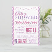 Invitation de Baby showers filles (Debout devant)
