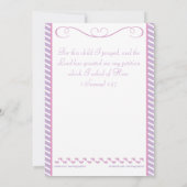 Invitation de Baby showers filles (Dos)