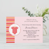 Invitation de Baby showers filles (Debout devant)