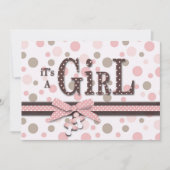 Invitation de Baby showers filles (Devant)