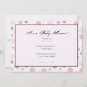 Invitation de Baby showers filles (Dos)