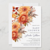 Invitation de Baby showers floraux Bliss d'automne (Devant)