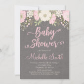 Invitation de Baby showers floraux, Invitation de  (Devant)