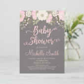 Invitation de Baby showers floraux, Invitation de  (Debout devant)