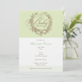 Invitation de Baby showers français - Vert (Debout devant)