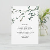 Invitation de Baby showers illustrée par des vigne (Debout devant)