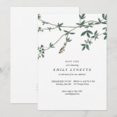 Invitation de Baby showers illustrée par des vigne (Devant / Derrière)