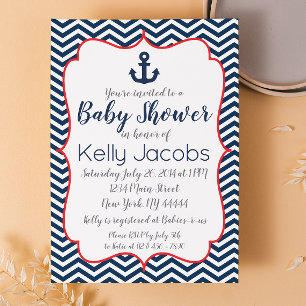 Invitation de Baby showers nautiques de la Marine