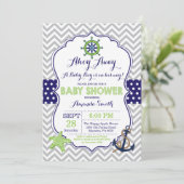 Invitation de Baby showers nautiques Marine Grey g (Debout devant)