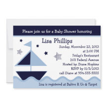 Invitation de Baby showers nautiques/voiliers/nava