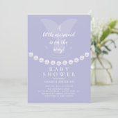 Invitation de Baby showers Perles et Sirènes (Debout devant)