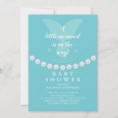 Invitation de Baby showers Perles et Sirènes (Devant)