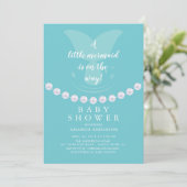 Invitation de Baby showers Perles et Sirènes (Debout devant)
