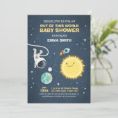 Invitation de Baby showers spatiaux hors de ce mon (Debout devant)