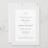 Invitation de Baby showers traditionnels gris En v (Devant)