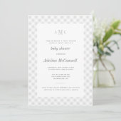 Invitation de Baby showers traditionnels gris En v (Debout devant)