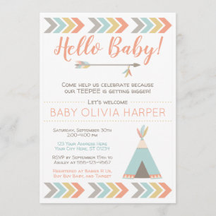 Invitation de Baby showers tribaux  Saupoudrage de