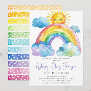 Invitation de Baby Sprinkle Arc-en-Ciel à l'aquare