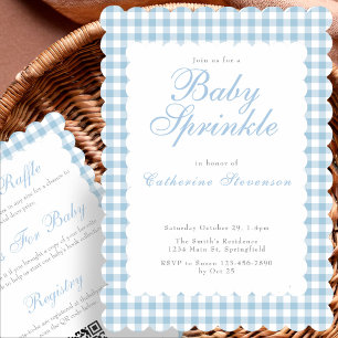 Invitation de Baby Sprinkle Bleu Poussiéreux Doubl