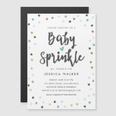 Invitation de Baby Sprinkle de Type Confettis Bleu (Devant / Derrière)