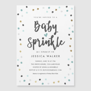 Invitation de Baby Sprinkle de Type Confettis Bleu